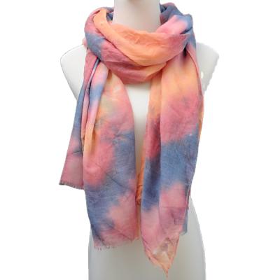 China 2021 Fashion Tie Dye Printed Tank Top Shawls Spring Women Tie Dye Scarf Hijab Fashion Scarf Women for sale