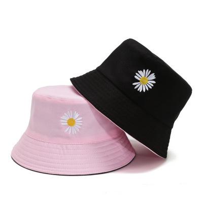 China Fashion Summer Daisy Bucket Hat Women Girls Daisy Bucket Hat Reversible Daisy Double Sided Bucket Hat for sale