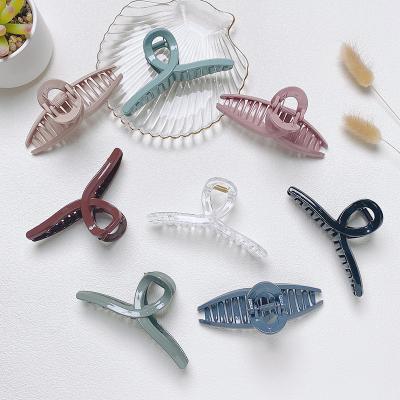 China Fashion Hair Accessories Cross Transparent Pure Color Acetate Hair Claw Plastic Acrylic Hair Clips for sale