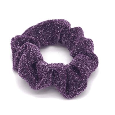 China Shiny Trendy Hair Scrunchies Women Fashion Hair Accessories Sequin Solid Color Custom Logo for sale