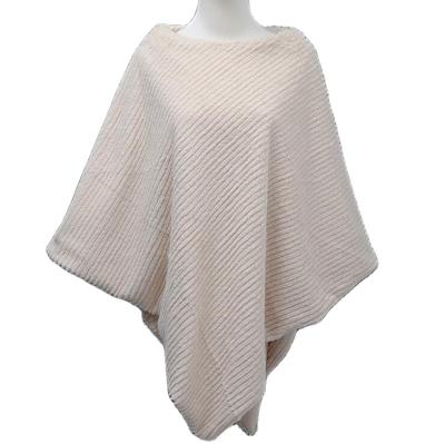 China 100% Polyester Women Thick Fur Sweater Neck Winter Warm Shawl Poncho Shawl Ponchos Winter for sale