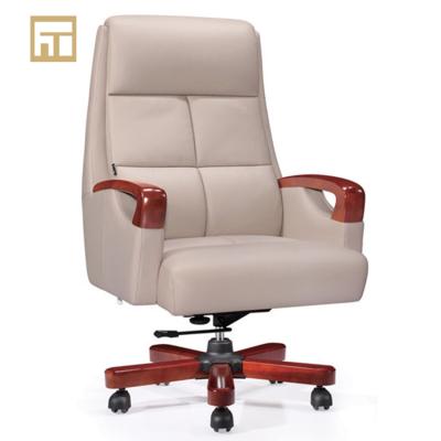 China Luxury (Height) Executive Office Adjustable Boss Chair High Back Solid Wood Chairs Ergonomic Office Chair for sale