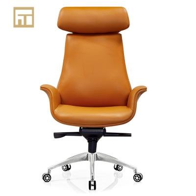 China Langfang Adjustable Modern Italian Adult (Height) PU Gas Lift Office Chair Luxury Leather Manager Boss Chair for sale