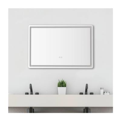 China Hotel Indoor And Outdoor Bathroom Mirror Light Sufficiency Bright Borderless Smart Mirror With Defog Function for sale