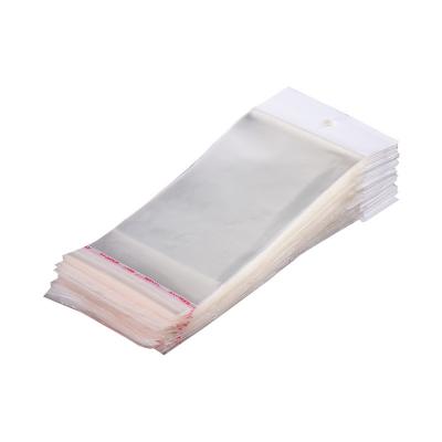 China Small Anti-Static Self Adhesive Sealed Bags With Card Head Self Adhesive Opp Bag Hanging Hole Jewelry Plastic Bag for sale