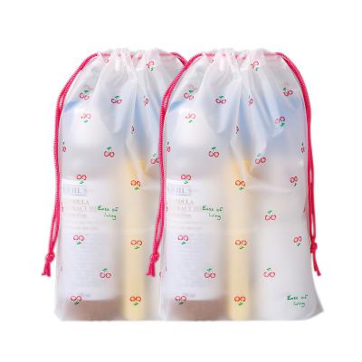 China Recyclable Frosted Plastic Waterproof Daisy Bundle Cotton Towel Soft Bag Pull Rope Package Pouch Pocket Wash Towel for sale