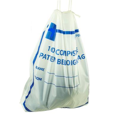 China Hot Sale 100% Biodegradable Compostable Custom Printed Garbage Bag Cornstarch Drawstring Waste Bag Drawstring Garbage Bags for sale