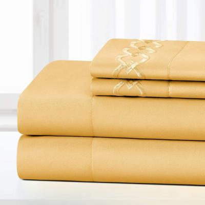 China NO Filling Luxury Embroidery Pillowcases for Bedroom Extra Soft Brushed Microfiber Wrinkle Fade Free for sale