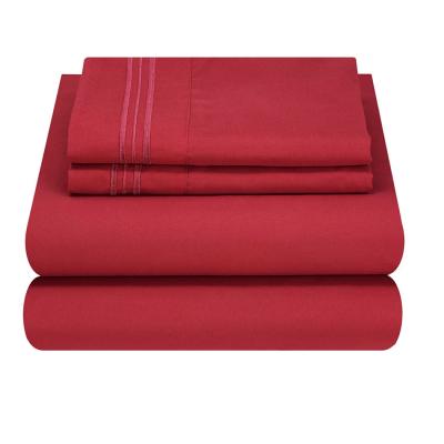 China XINPAI Microfiber Three Lines Embroidery Massage Bedding Sheet Set for Flat Bed Sheet for sale