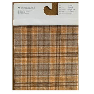 China Kleidung Gewebe Schick und Luxus Polyester Wolle Gemischt Tweed Mit Großer Plaid zu verkaufen