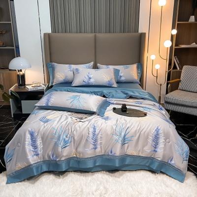 China Bedroom Sheet Pillowcase Sets 100% Lyocell Digital Printed Bedding Sheet Set 2022 for sale