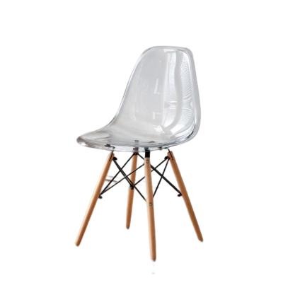 China Ergonomic Modern Minimalist Modern Home Nordic Moder Chair Negotiation Stool Backrest Design Transparent Plastic Plastic Dining Chair for sale