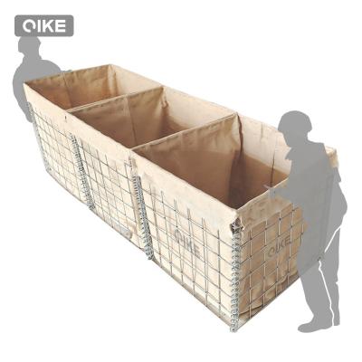 China Border Protection UV resistant galvanized wire mesh cage sand container Hesko Barrier MIL7 mil 19 itary sandbags defensive barrier Bastion wall for sale