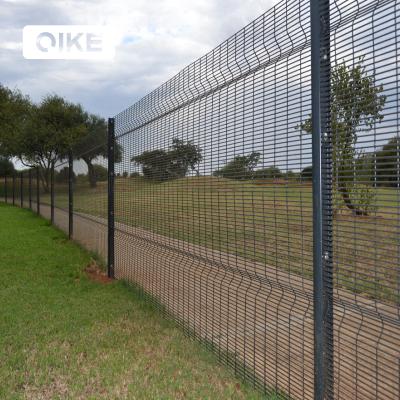 China Easily Assembled Galvanized clearvu fence high security 358 anti climb fence plastic coated metal prison mesh for sale