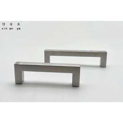 China Modern High End Simple Square Tube 201 Stainless Steel 304 Cavity Small Wardrobe Door Square Glass Door Handle Drawer Handle for sale