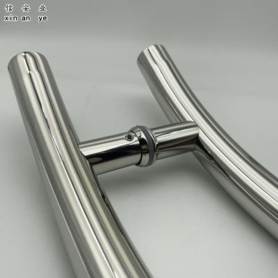 China Modern Shower Room Handle Bathroom Door Handle 201 304 Stainless Steel Glass Door Handle S Curvature Big Bathroom Handle for sale