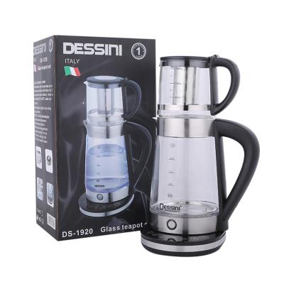 China Wholesale 360 ​​Degree Rotation Glass Water Heater Thermostat Control Electric Kettle 2.5l Base DESSINI Tea Kettle for sale