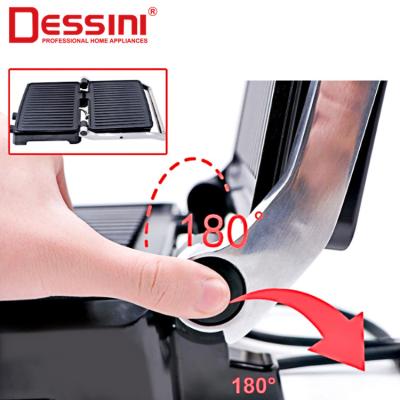 China New Household DESSINI Stainless Steel Grill Cover 2 Slice Electric Sandwich Grill Detachable Touch Grill for sale