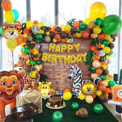 China Animal Lion Foil Balloon Chain Set DIY Wholesale Jungle Theme Party Supplies Birthday Decoration Film for sale