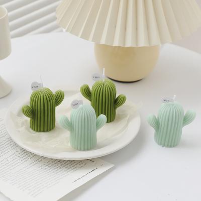 China Wholesale Design Succulent Cactus Wax Casting Plant Morden Art Mini Cactus Candle Soy Wax Decoration Scented Candle for sale