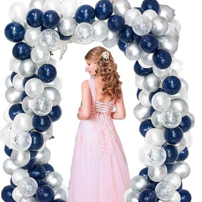 China DIY 123pcs Ink Blue Balloon Set Male Treasure Birthday Decoration Company Party Decoration Silver White Garland for sale