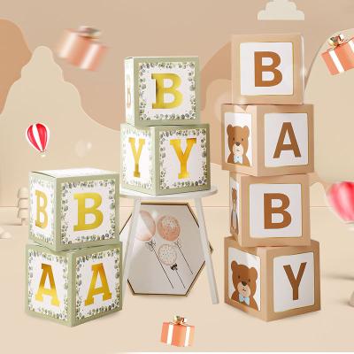 China New Arrival Recycled Materials Amazon Blocks Transparent Box Baby Shower Balloon Box Party Gift Box For Birthday Party Decorations for sale