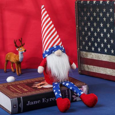 China American Hairy Independence Day Doll Decor Headed Hat Leg Doll Ornament Hanging Gnome Faceless Children Toy Gift for sale