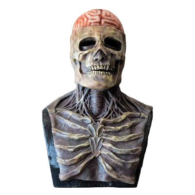 China Horror Skeleton Head Cover Party Decoration Wholesale Halloween Scream Latex Funny Scary Mask 2022 for sale