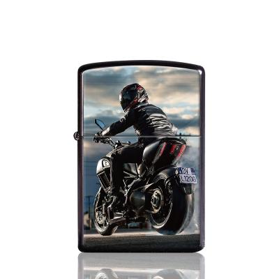 China 2022 New Motorcycle Cool Creative Personality Metal Lighter UV Printing Windproof Lighter for sale