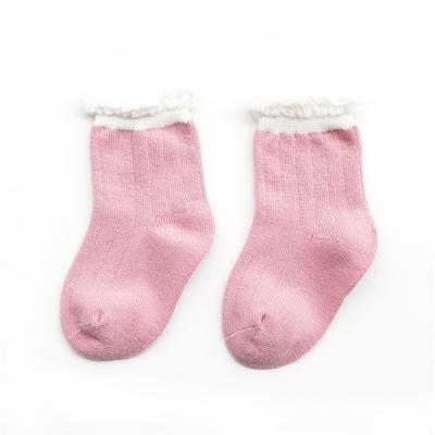 China 2020 Factory Direct High Quality Breathable Single Color Cotton Cute Kids Fashion Socks for sale