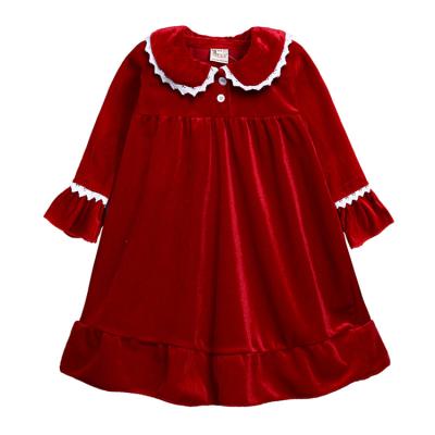 China Girls Winter Nightgowns Granny Velvet Girl Thermal Dress Flannel Warm Children's Pajamas for sale