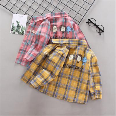 China Other new fashion Korean style cartoon plaid shirt children's clothing baby clothes children designers winter hot selling wild clothes for sale