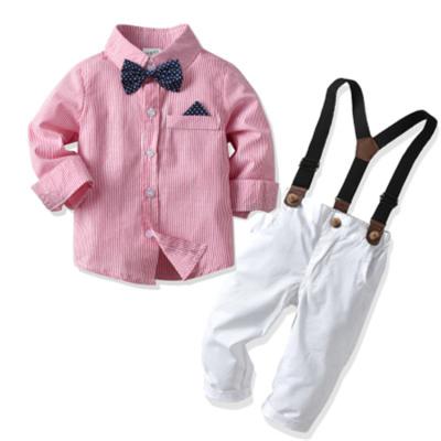 China New Fashion Formal Gentleman Child Uniform Boys Kids Boutique Clothing Sets With Bow Tie for sale