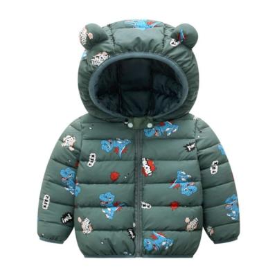 China Anti-Wrinkle Baby Girls Hooded Coat Winter Kids Jackets Windproof Lightweight Boy With Ear for sale