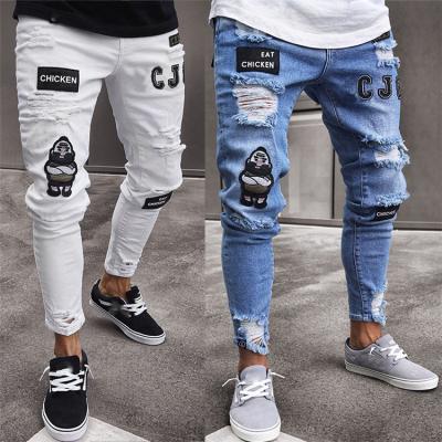 China New Fashion Men's Jeans Embroidered Skinny Men's Trousers Pants Breathable Jeans for sale