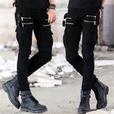 China New fashion hot sale breathable and cool jeans stretch small feet jeans folds clothing men jeans pants denim big for sale