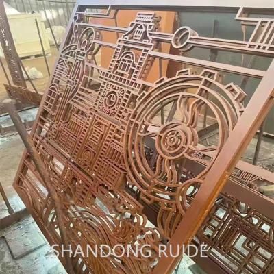 China Boiler Sheet Surviving Steel Plate Cavity Landscape Wall Carving Laser Cutting For Rust Treatment for sale