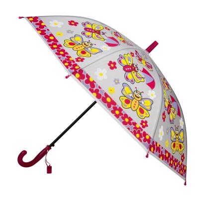 China Manual Open Creative cute cartoon kids umbrella New Design 2023 reflective long handle Children's umbrella custom logo for sale