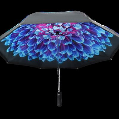 China Auto-open Custom 21 Inch 8k Luxury UPF50+ umbrella new design folding blank black double layer auto open and close umbrella for sale