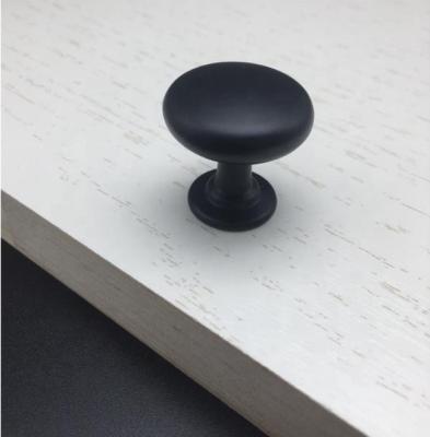 China Modern American Zinc Alloy Solid Black Round Single Hole Drawer Cabinet Knob Furniture Knob Wardrobe Single Hole Knob for sale