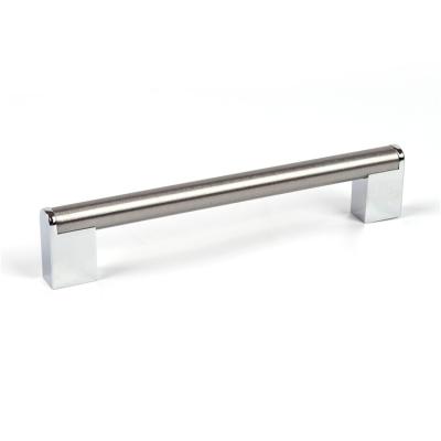 China Mordern Single Hole Double Zinc Hardware Stainless Steel Kitchen Cupboard Door New Cabinet Drawer Handles For Furniture for sale