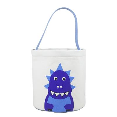 China Festival Decoration Selection 2021 New Polyester Candy Bucket Decoration Halloween Canvas Bucket for sale