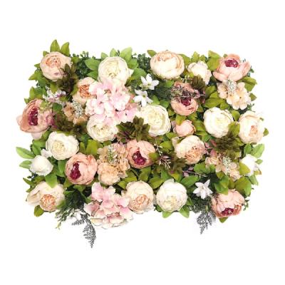 China Window display shopping mall window decoration green plant wall rose hydrangea row simulation plant wall wedding background flower wall for sale