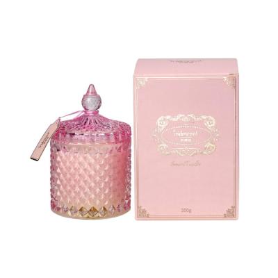 China Birthdays Largest Pillar Candles Beautifully Crafted Lid Pink Girl Glass Candle Made by Luxury Candle for sale