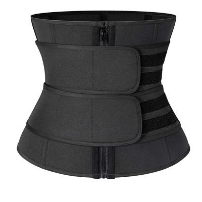 China New Logo Women Weight Loss Exercise Compression Double Belt Breathable Printed Neoprene Waist Trainer for sale