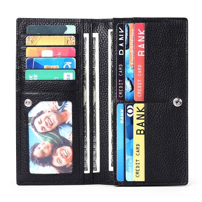 China Wholesale Hot Selling Vintage RFID GOIACII High Quality Women Men Long Bifold Leather Wallet for sale