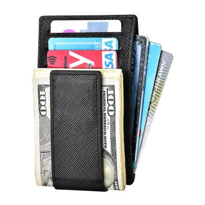 China 2022 Hot Sale Front Pocket Slim Men Minimalist GENUINE LEATHER Odorless Genuine Leather Wallet With ID Window for sale