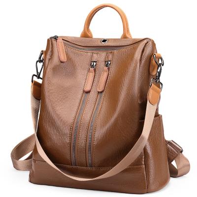 China Wholesale Customized Water Resistant Backpack Fashion School Bags PU Leather Ladies Good Quality Women Backpack Bag for sale