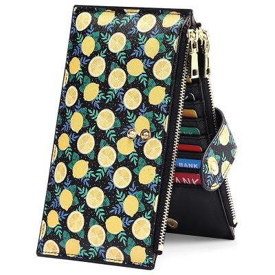 China Printed RFID Women's Zipper Wallet Phone Clutch Purse Card Holder Organizer for sale