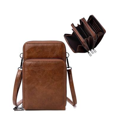 China Cross Designer GENUINE LEATHER Phone Bag Wallet 2022 Hot New Statistical Institute Phone Body Bag Leather Strap Purse Clutch Bags for sale